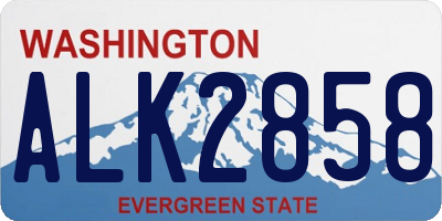 WA license plate ALK2858