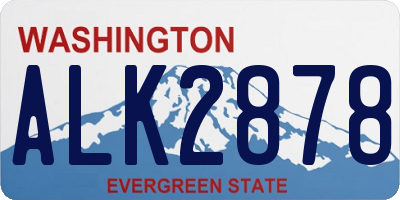 WA license plate ALK2878