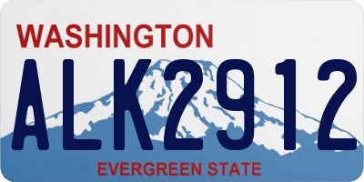 WA license plate ALK2912