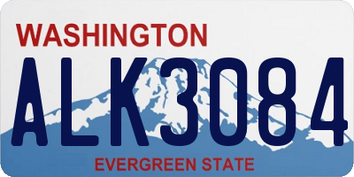 WA license plate ALK3084