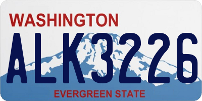 WA license plate ALK3226