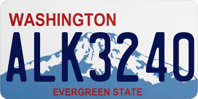 WA license plate ALK3240