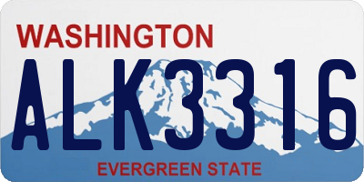 WA license plate ALK3316