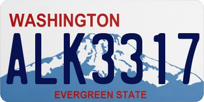 WA license plate ALK3317