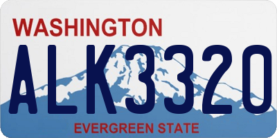 WA license plate ALK3320