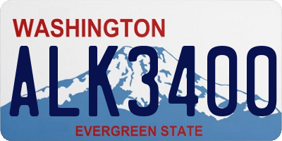 WA license plate ALK3400