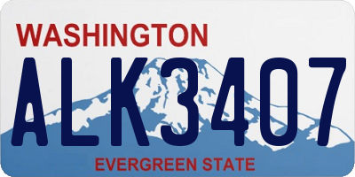 WA license plate ALK3407
