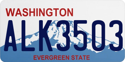 WA license plate ALK3503