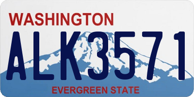 WA license plate ALK3571