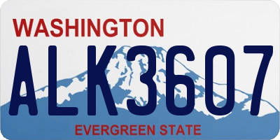 WA license plate ALK3607