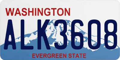WA license plate ALK3608