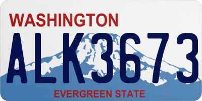 WA license plate ALK3673