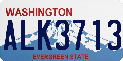 WA license plate ALK3713