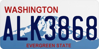 WA license plate ALK3868