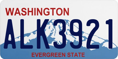 WA license plate ALK3921