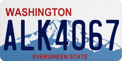 WA license plate ALK4067