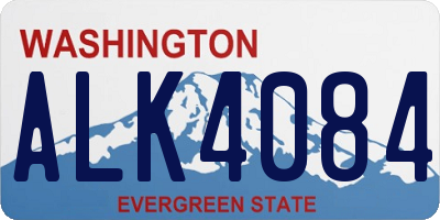 WA license plate ALK4084