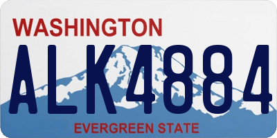 WA license plate ALK4884