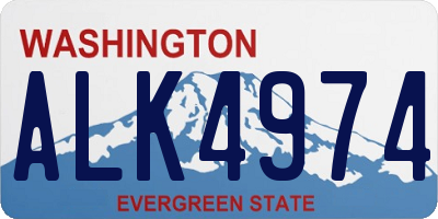 WA license plate ALK4974