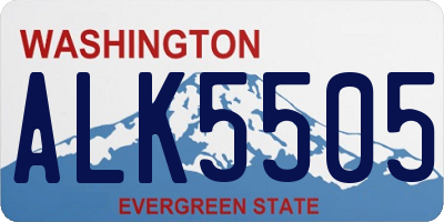 WA license plate ALK5505
