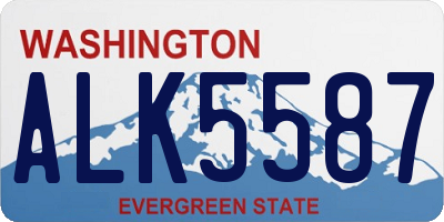 WA license plate ALK5587