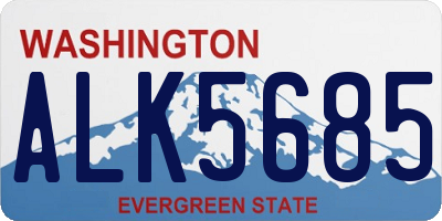 WA license plate ALK5685