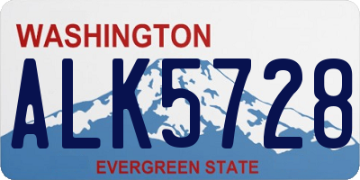 WA license plate ALK5728