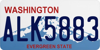 WA license plate ALK5883