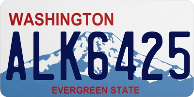 WA license plate ALK6425