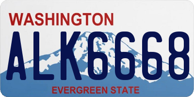 WA license plate ALK6668