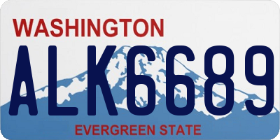 WA license plate ALK6689