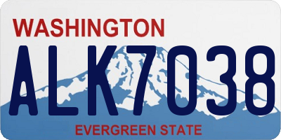 WA license plate ALK7038