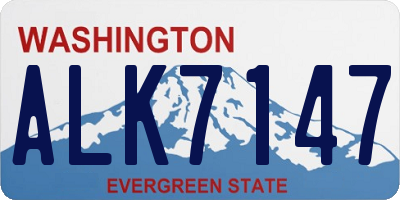 WA license plate ALK7147