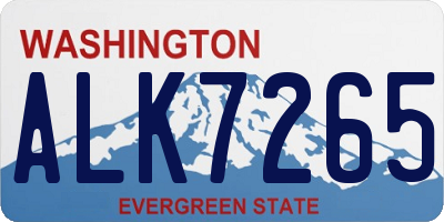 WA license plate ALK7265