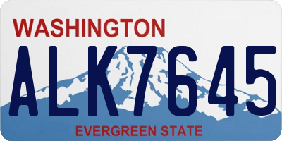 WA license plate ALK7645