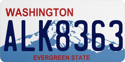 WA license plate ALK8363