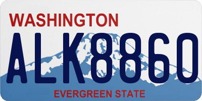 WA license plate ALK8860