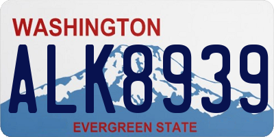 WA license plate ALK8939