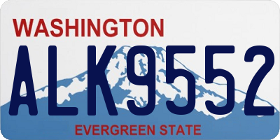 WA license plate ALK9552