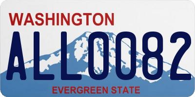 WA license plate ALL0082