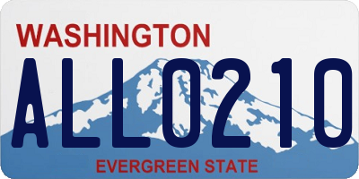 WA license plate ALL0210