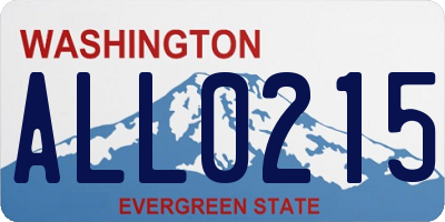 WA license plate ALL0215