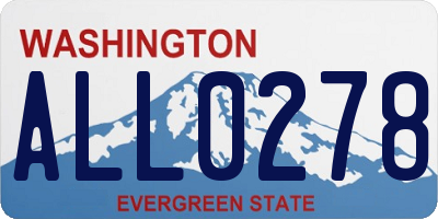 WA license plate ALL0278