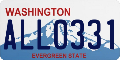 WA license plate ALL0331