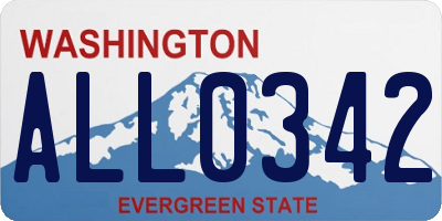 WA license plate ALL0342