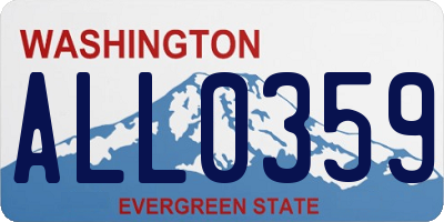WA license plate ALL0359