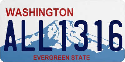 WA license plate ALL1316