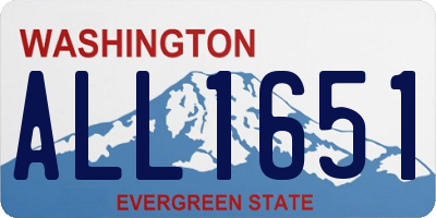 WA license plate ALL1651