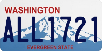 WA license plate ALL1721