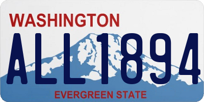 WA license plate ALL1894